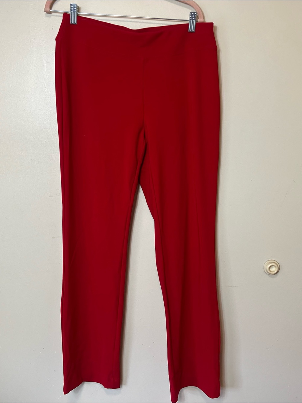 Betabrand Red Boot Cut Flare Pants. Size Medium